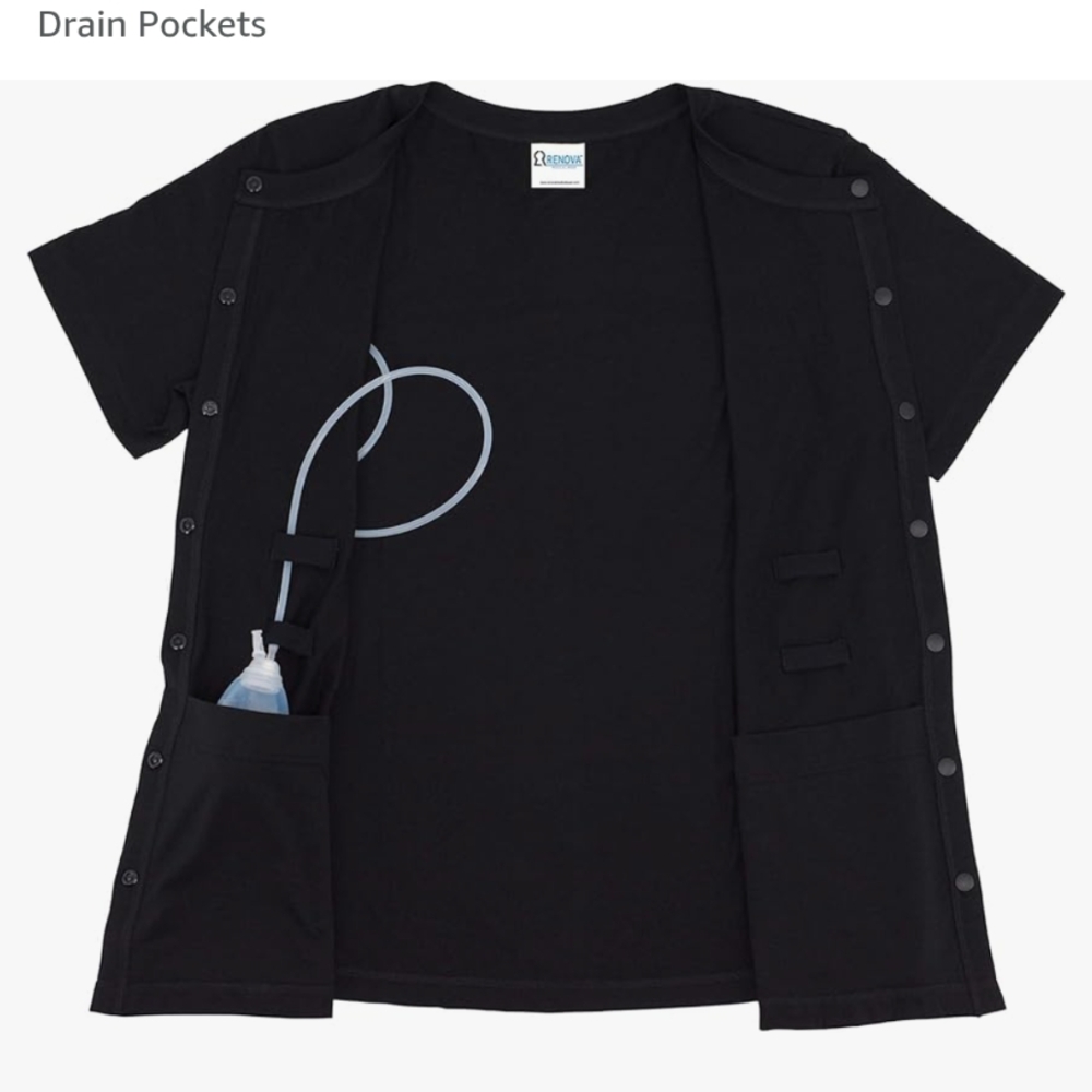 Mastectomy Top With Bilateral Drain Holders